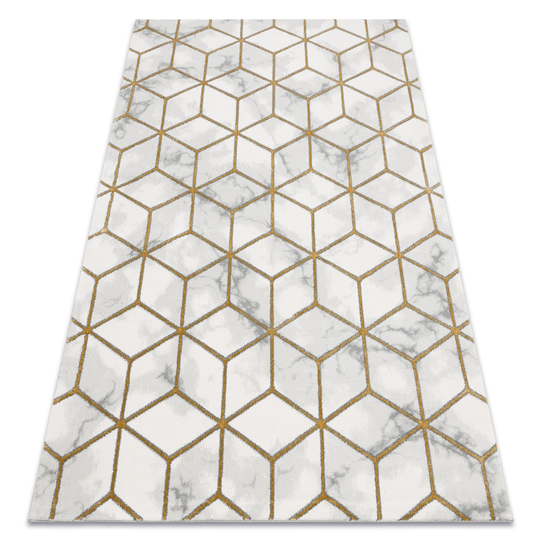 Dywan EMERALD ekskluzywny 1014 glamour, stylowy kostka krem / 80x150 cm