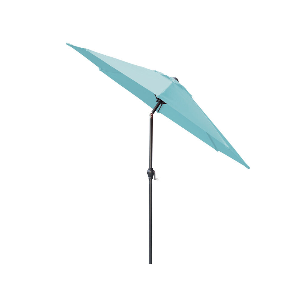Parasol centré rond Java inclinable hauteur ajustable bleu UPF50  Ø250xH185-245cm