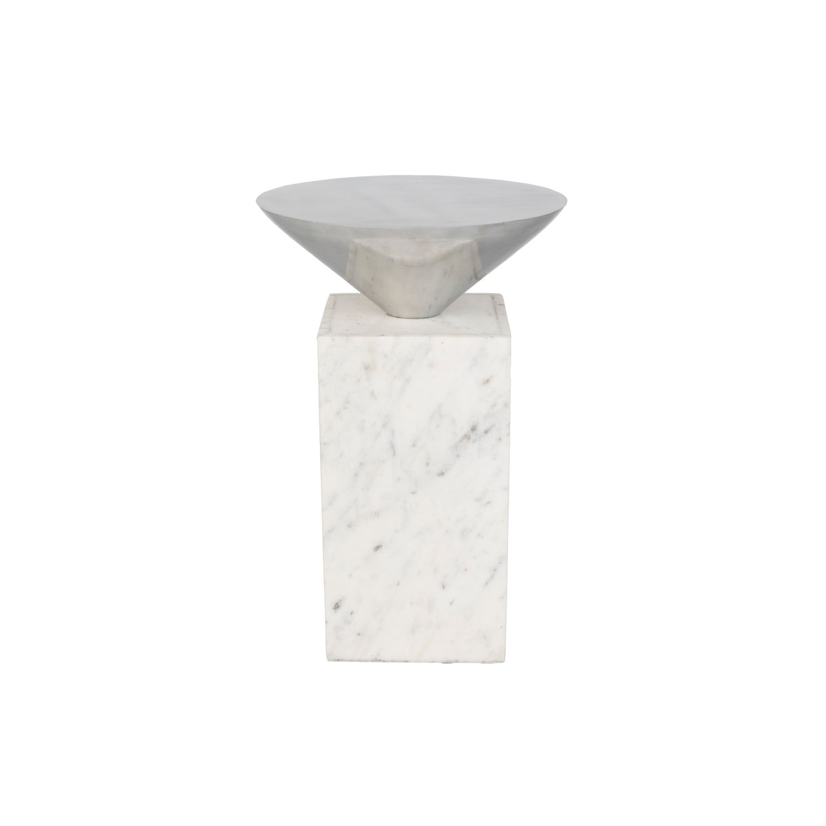 Zuiver Pride Bijzettafel Rond 30 cm Metaal/ Marmer Wit