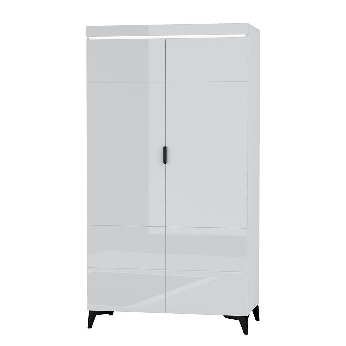 - Armoire 2 portes LED inclus stratifiés blanc