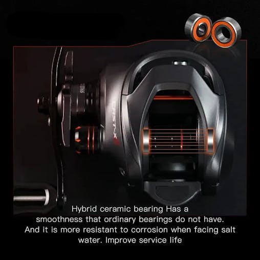 NNEOBA Baitcasting 9KG Drag Reel Dual Bearing System Right Hand Black