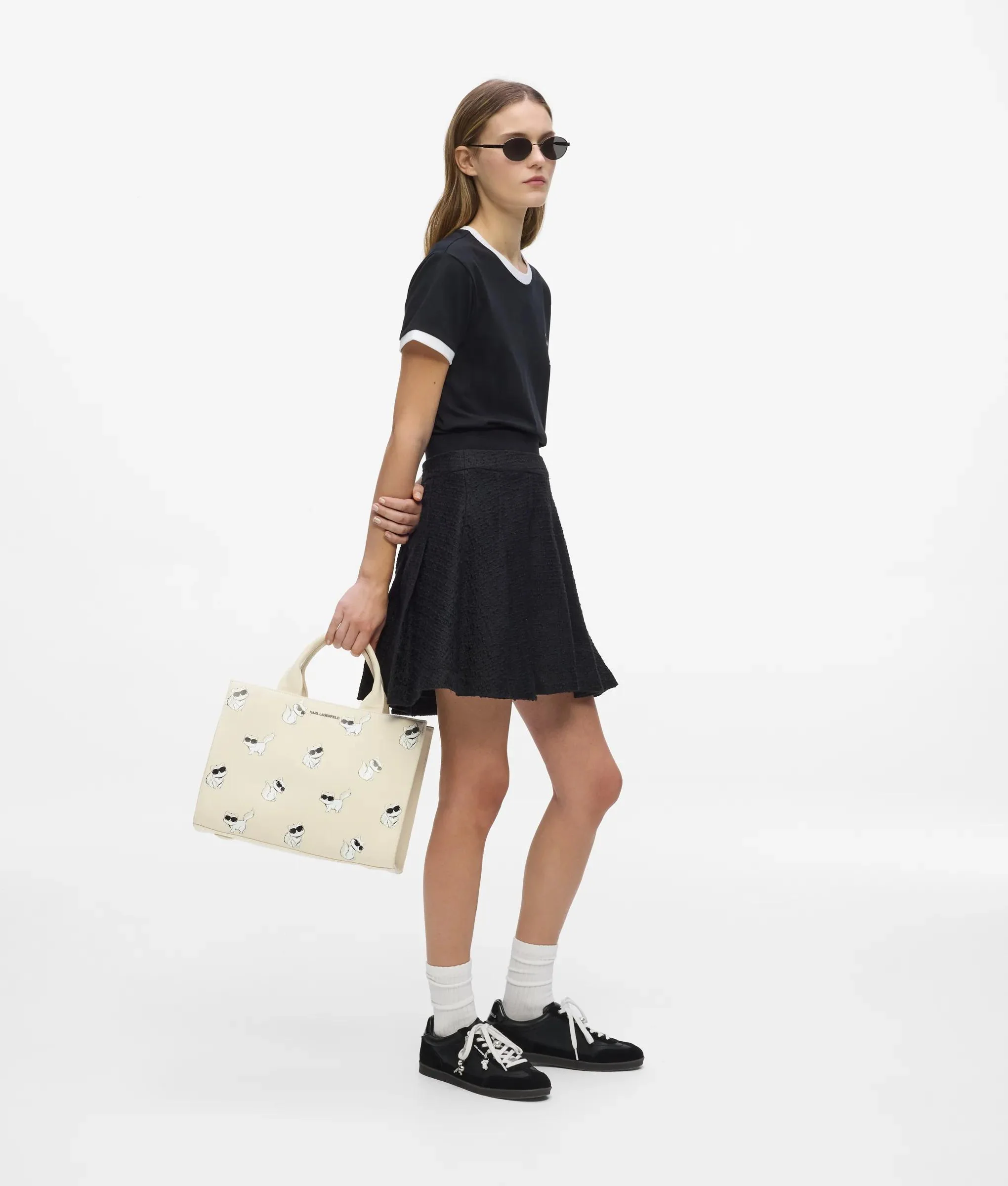 Sac en toile Ikon Choupette de taille moyenne et rectangulaire