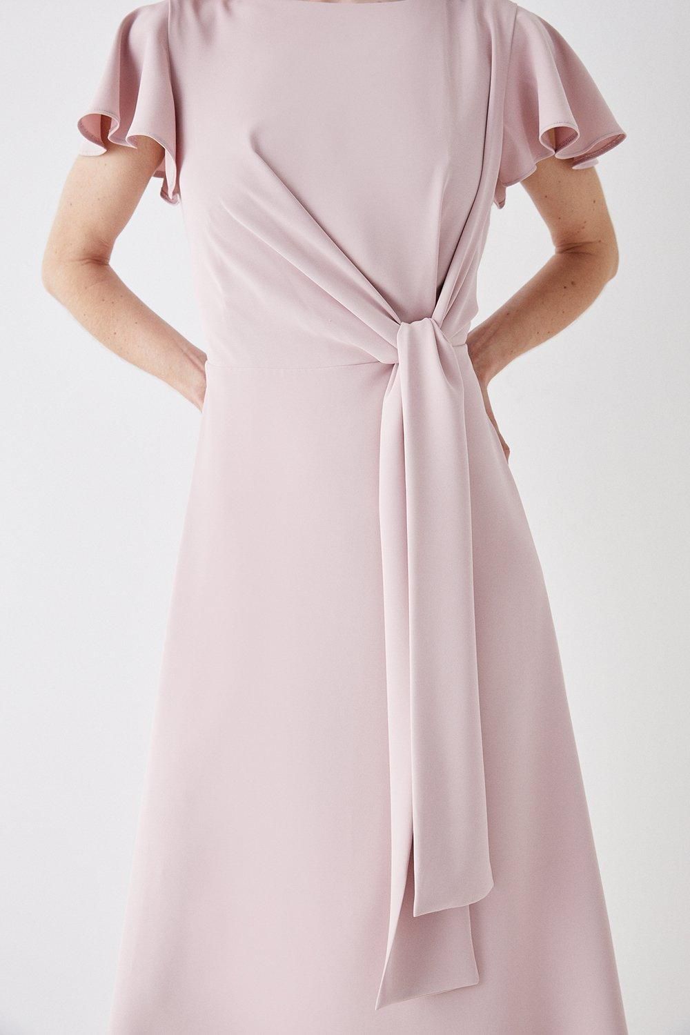 Coast Lisa Tan Tie Waist Midi Dress