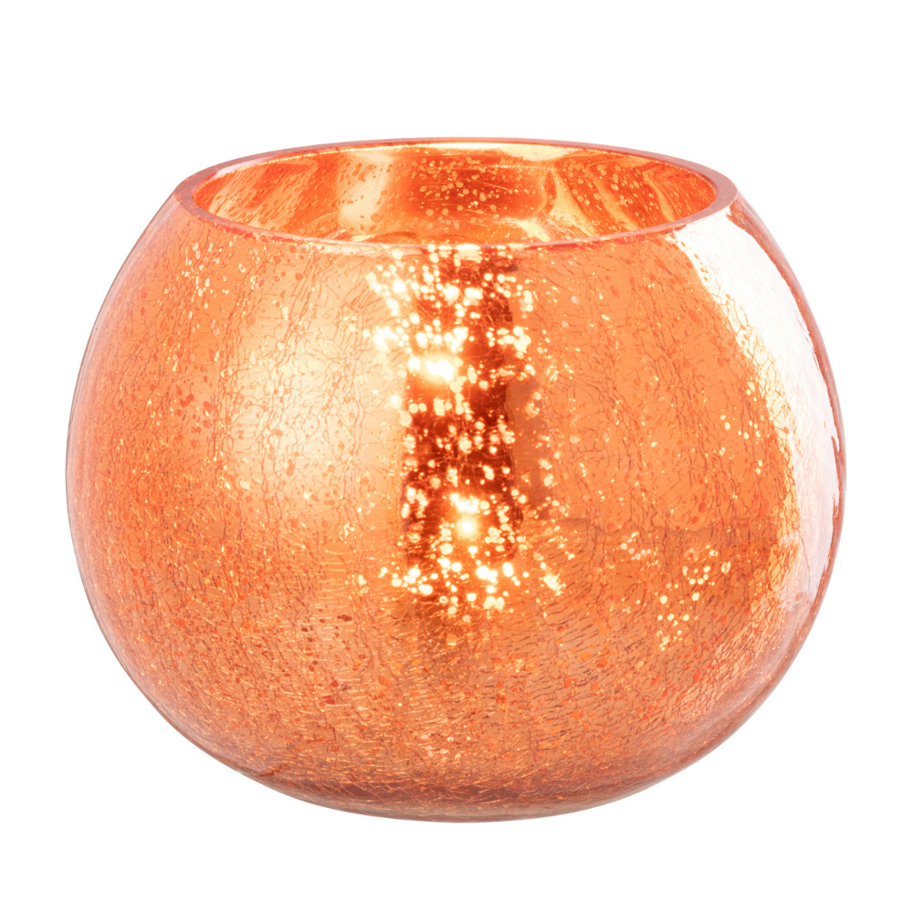 J-Line theelichthouder Bal Craquelé - glas - goud - large