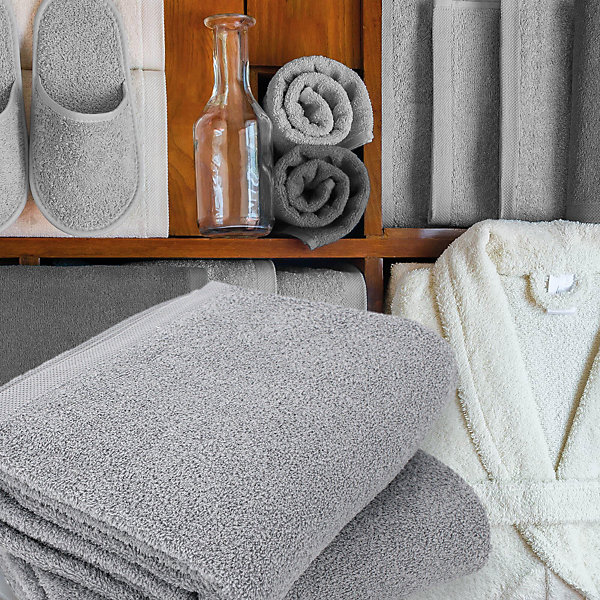 Lot de 2 draps de douche 70x130 cm ALPHA gris Argent