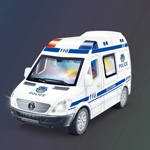 NNEOBA Police Inertia Pull-back Car Toy with Lights & Sound