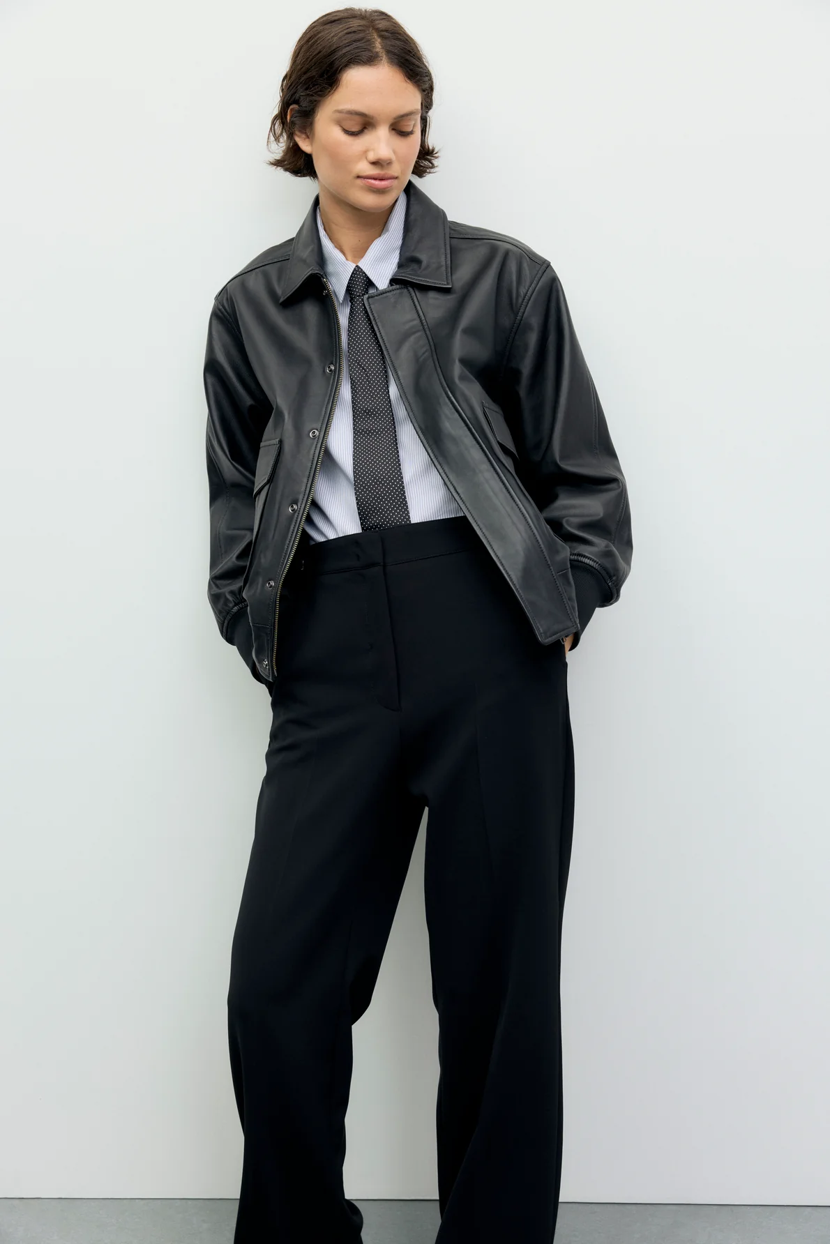 Veste ample en cuir- NIMA