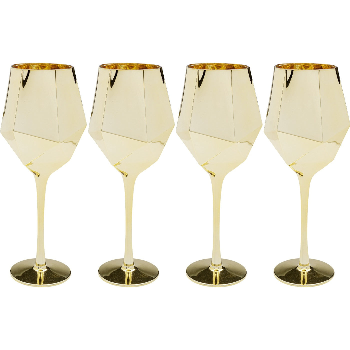 Wijnglazen Diamond goud (4 Set) Kare Design