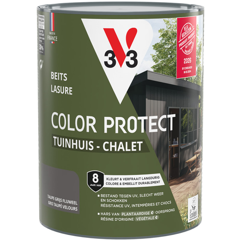 Lasure pour chalet Color Protect gris taupé 0,75 L V33