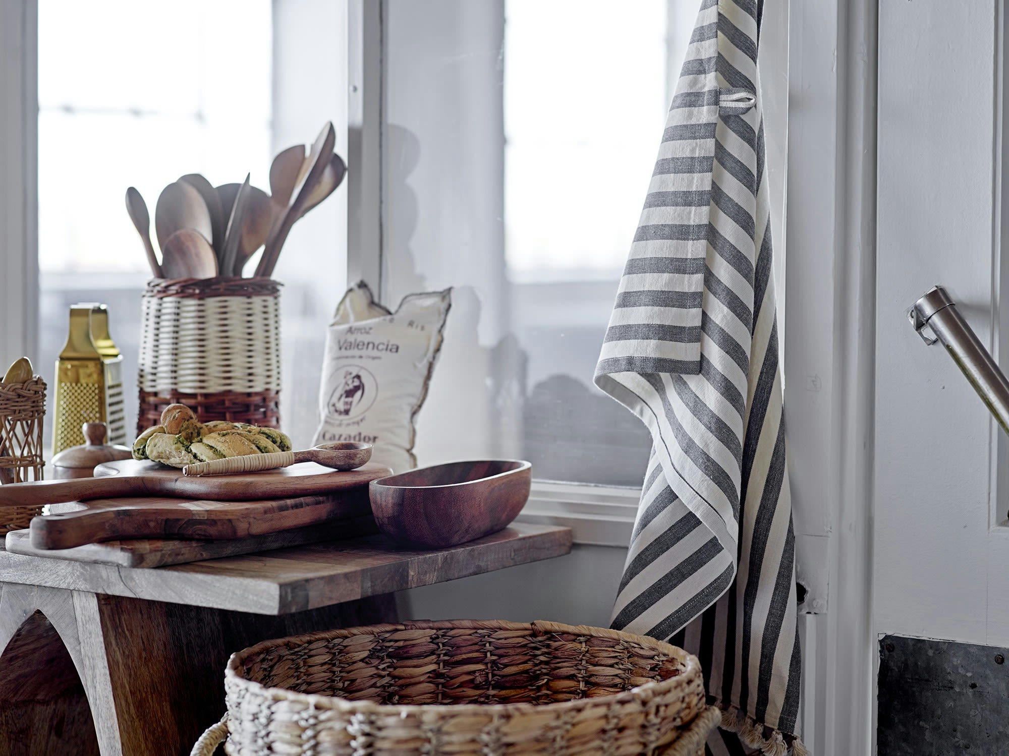 JALA - Lot de 2 paniers en rotin brun