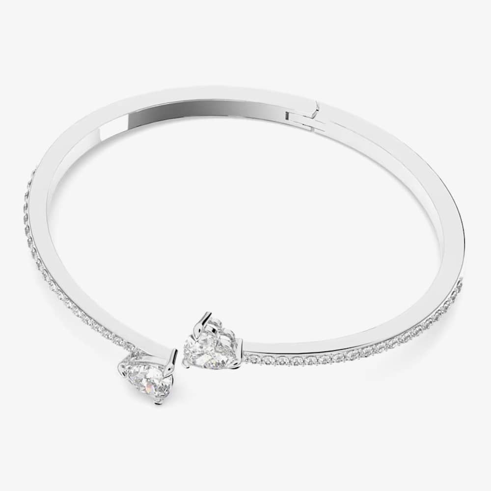 Swarovski Attract Soul White Crystal Heart Bangle 5518814 M