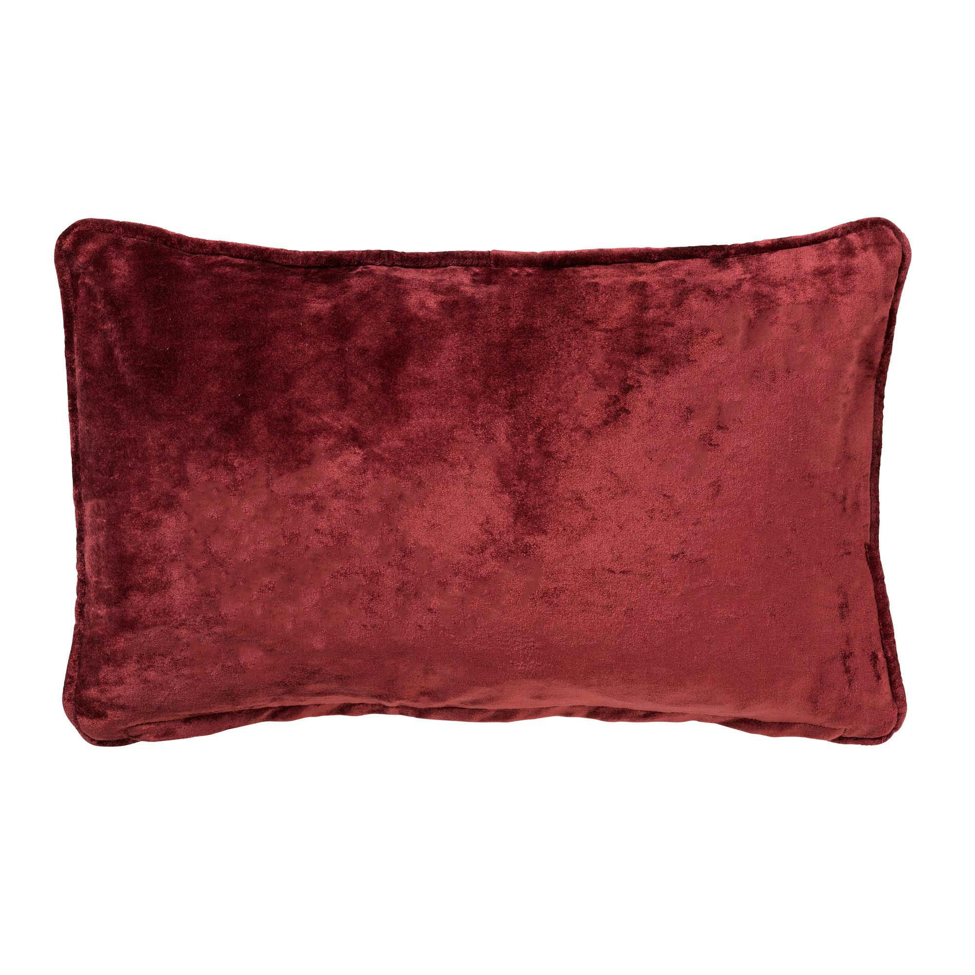 - Coussin rouge en velours 30x50 cm uni