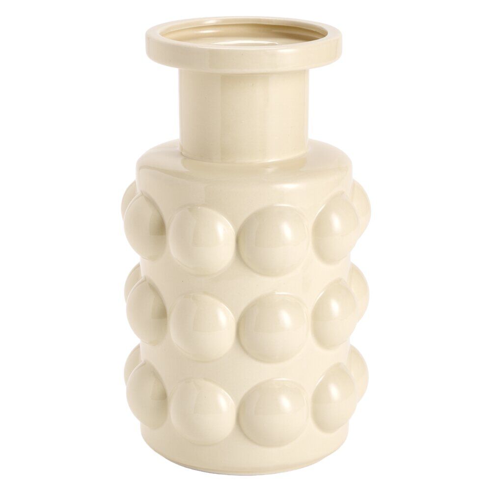 Vase céramique bubble boule Ø16xH28cm (2 modèles chromé ou beige)