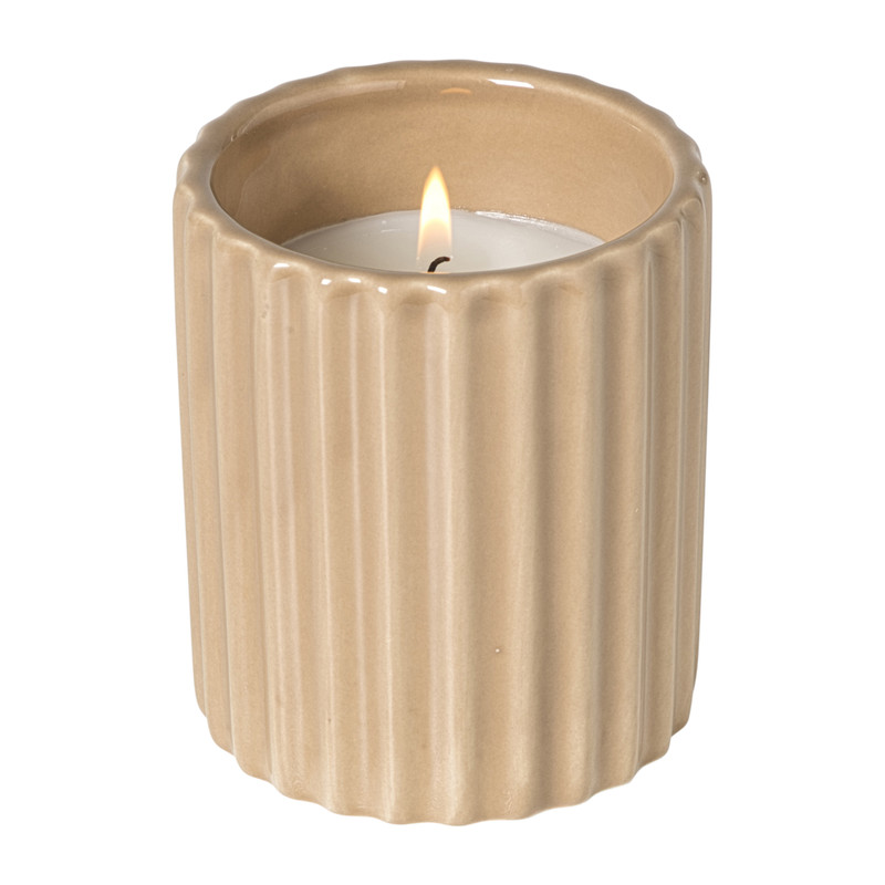 Kaars in potje - beige - &Oslash;7.8x9 cm