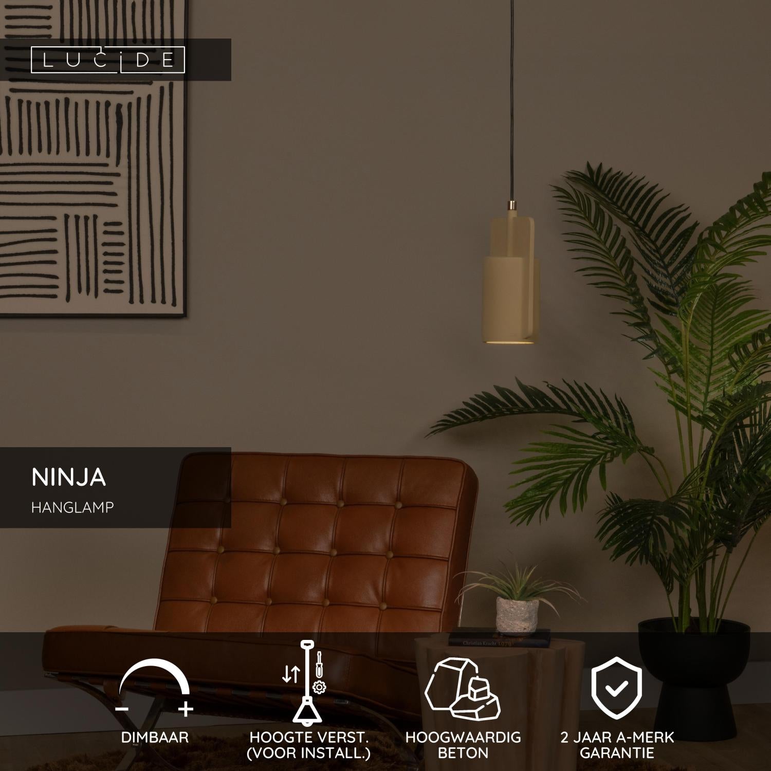Lucide NINJA Hanglamp - Geel