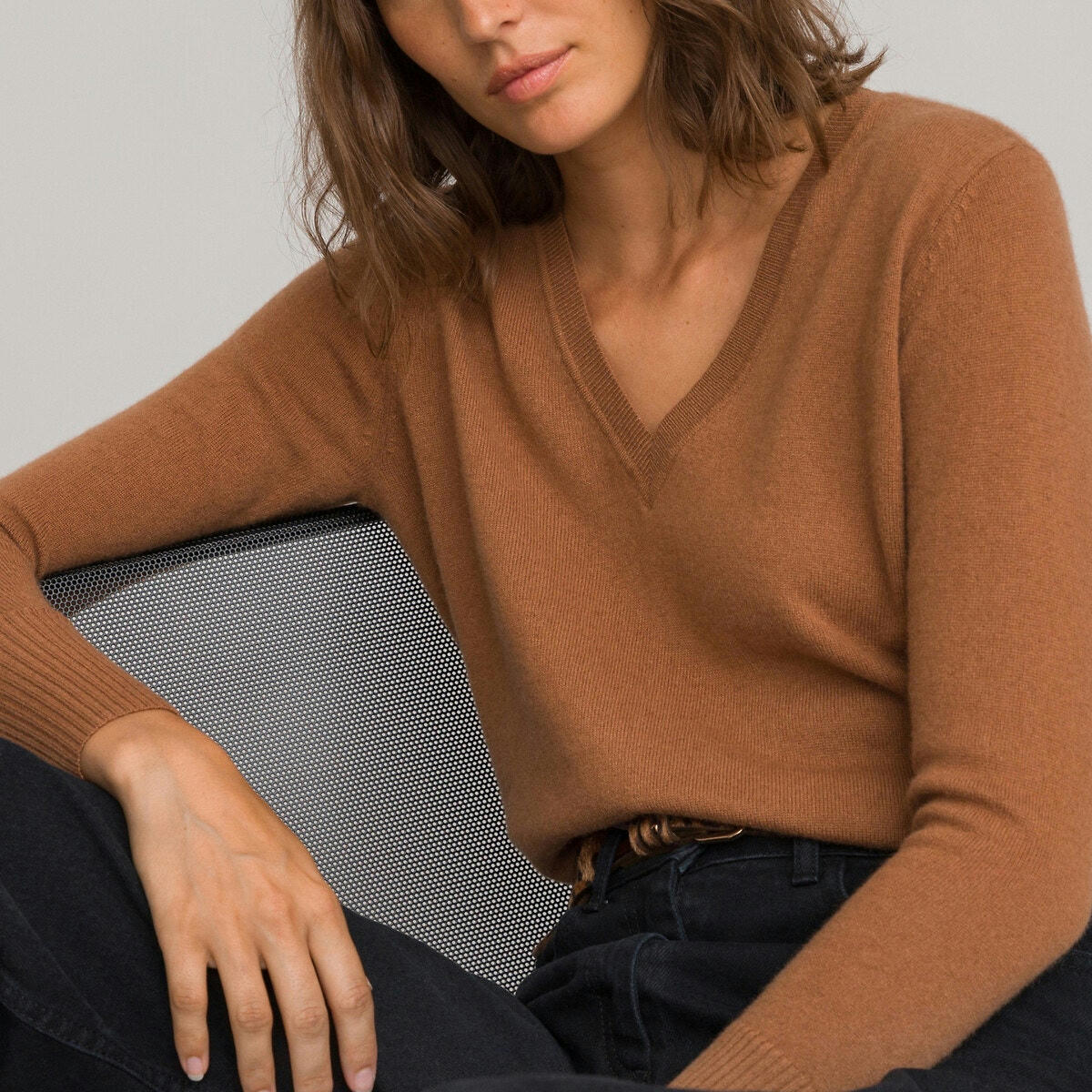 Pull encolure v en fine maille cachemire