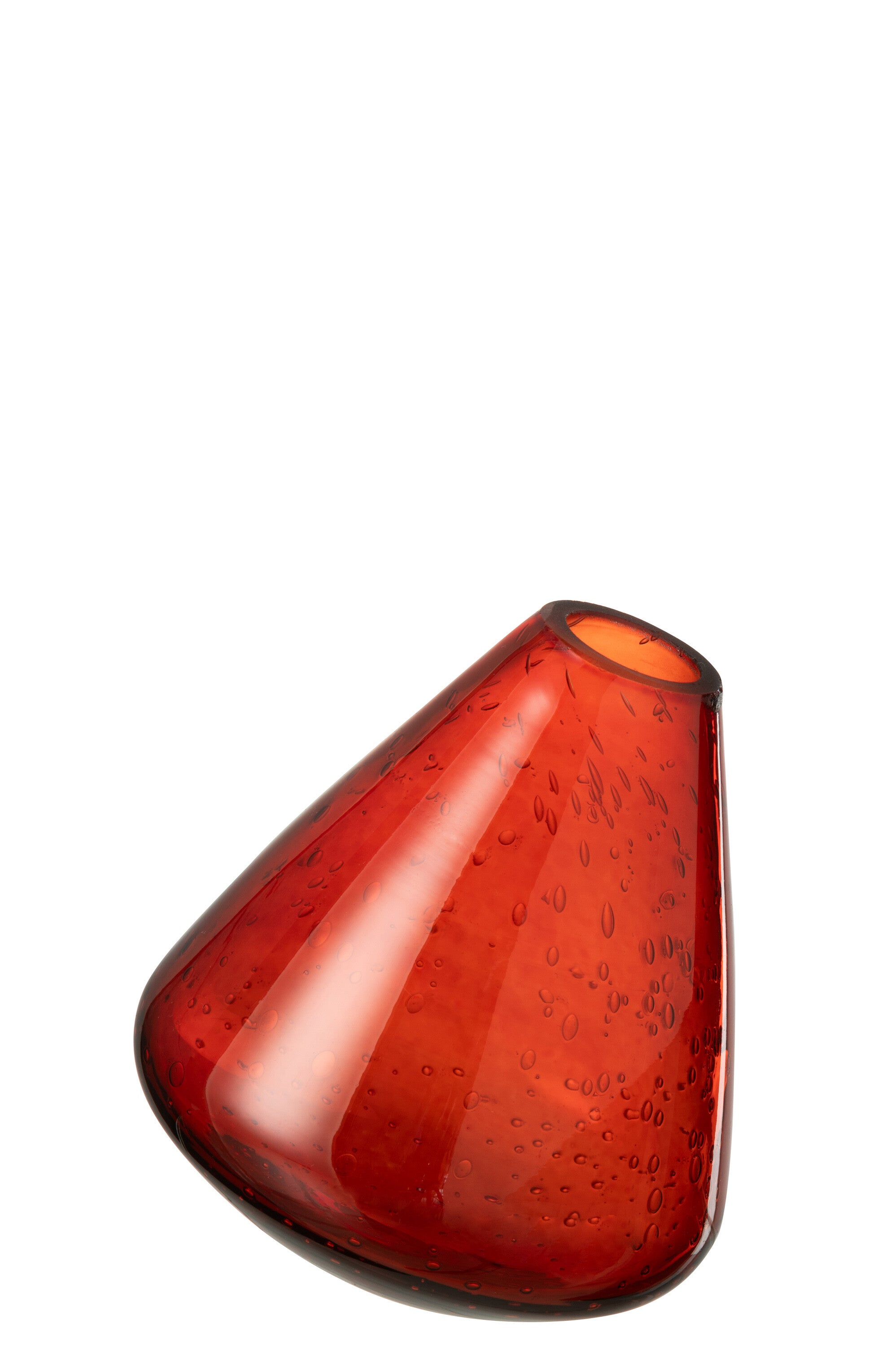 J-Line vaas Topaz - glas - rood - 13.5 cm hoog