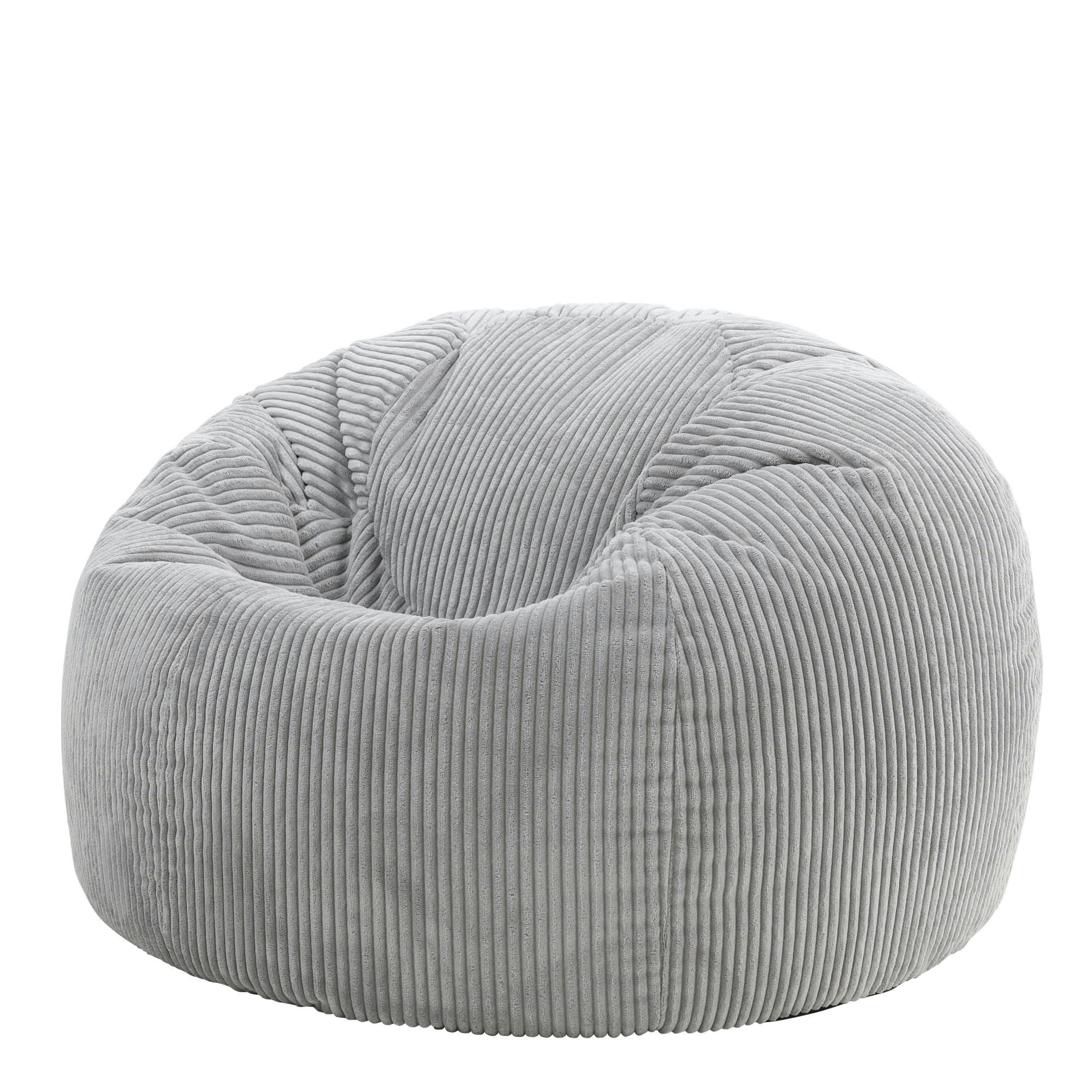 KINGSTON - Pouf velours côtelé gris