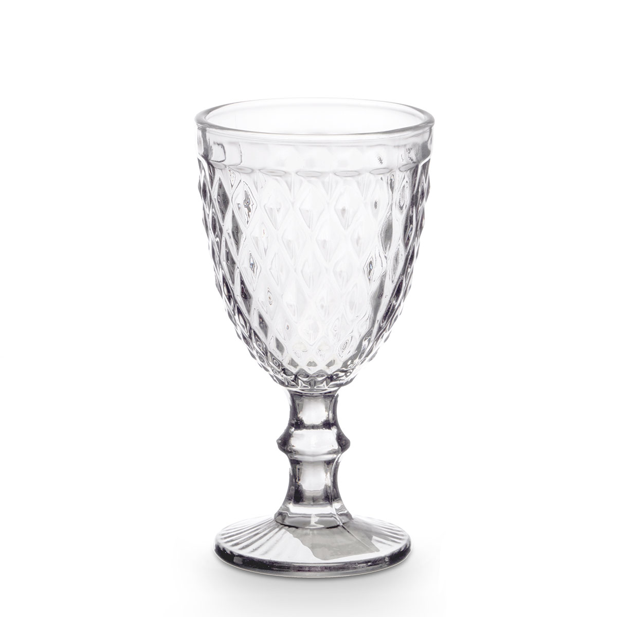 Copo de água diamante transparente com pé 34cl