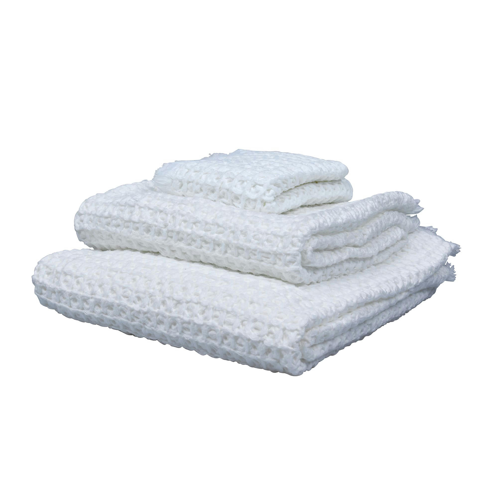 COTON GAUFRE - Serviette de toilette blanche en coton gaufré 30X45 CM