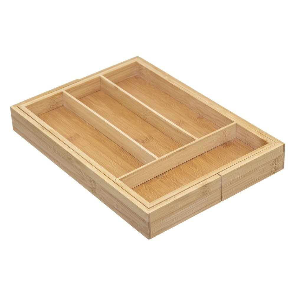 Wkład do szuflady na sztućce, bambusowy, 25-39 cm, rozsuwany