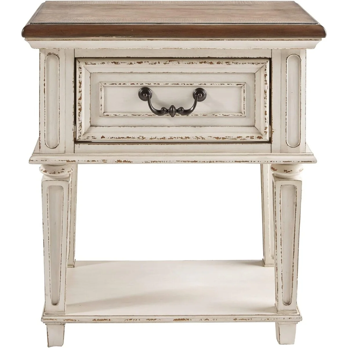 Realyn Traditional Cottage 1 Drawer Nightstand with Dovetail 16D x 24W x 27H