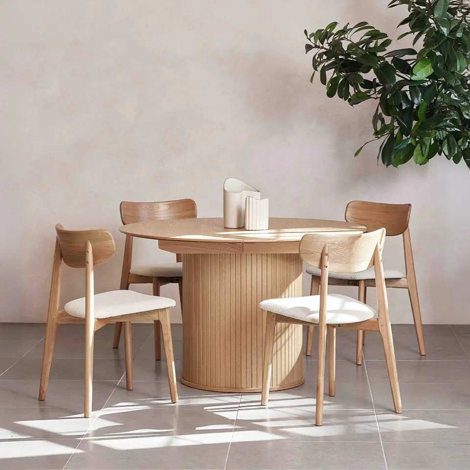 Olivine Eline Eetkamerstoel Boucl&eacute; Wit