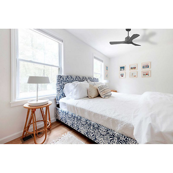 Modulo Slim de Klassfan - Ventilateur de plafond et destratificateur moteur DC basalte et bois sombre 10 à 20 m²