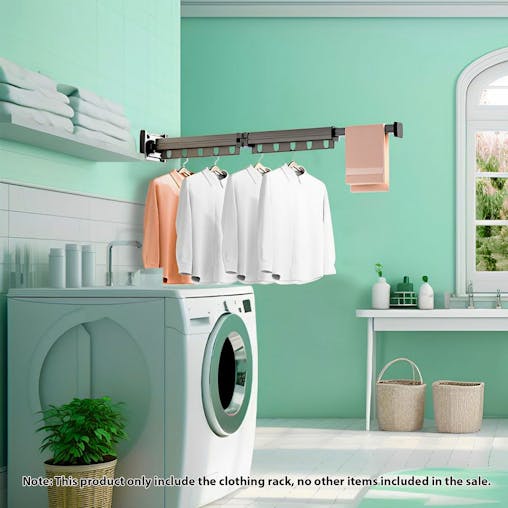 SOGA 93.2cm Suction-Mounted Retractable Clothing Drying Rack