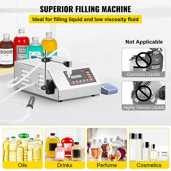Machine remplissage liquide numérique 5 ml-3500 ml, remplisseur anti-gouttes 30W.