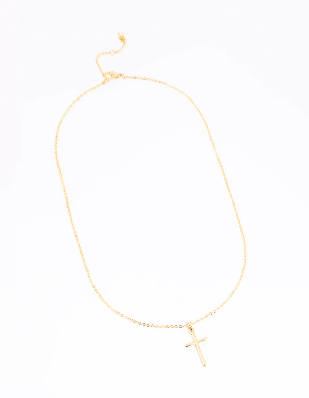 Gold Plated 45cm Cross Necklace