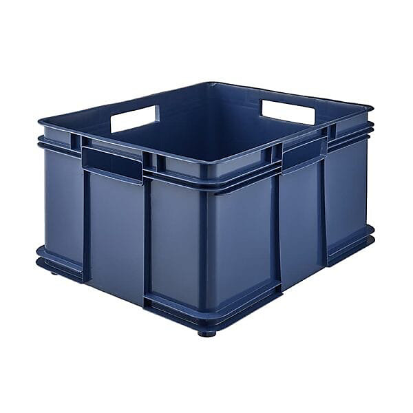 Grande Caisse empilable en plastique recyclé 54 litres - Bleu Foncé