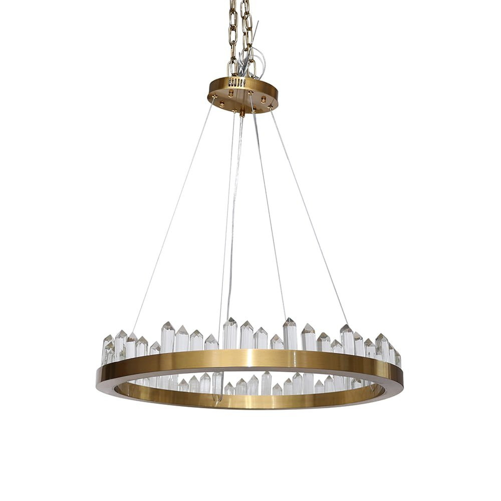 Wenus Crystal okrągły ZŁOTY żyrandol z kryształkami 60cm