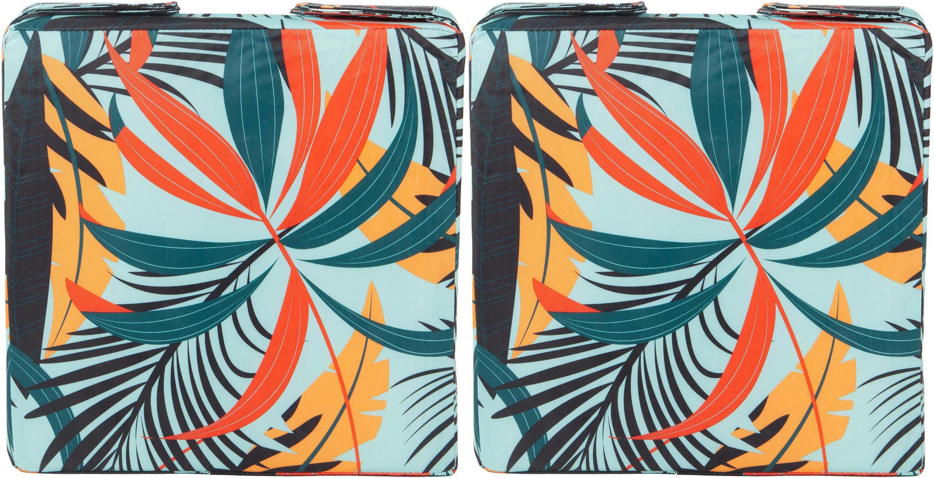 - Galette de chaise outdoor imprimée 38 x 38 cm (lot de 2) galapagos