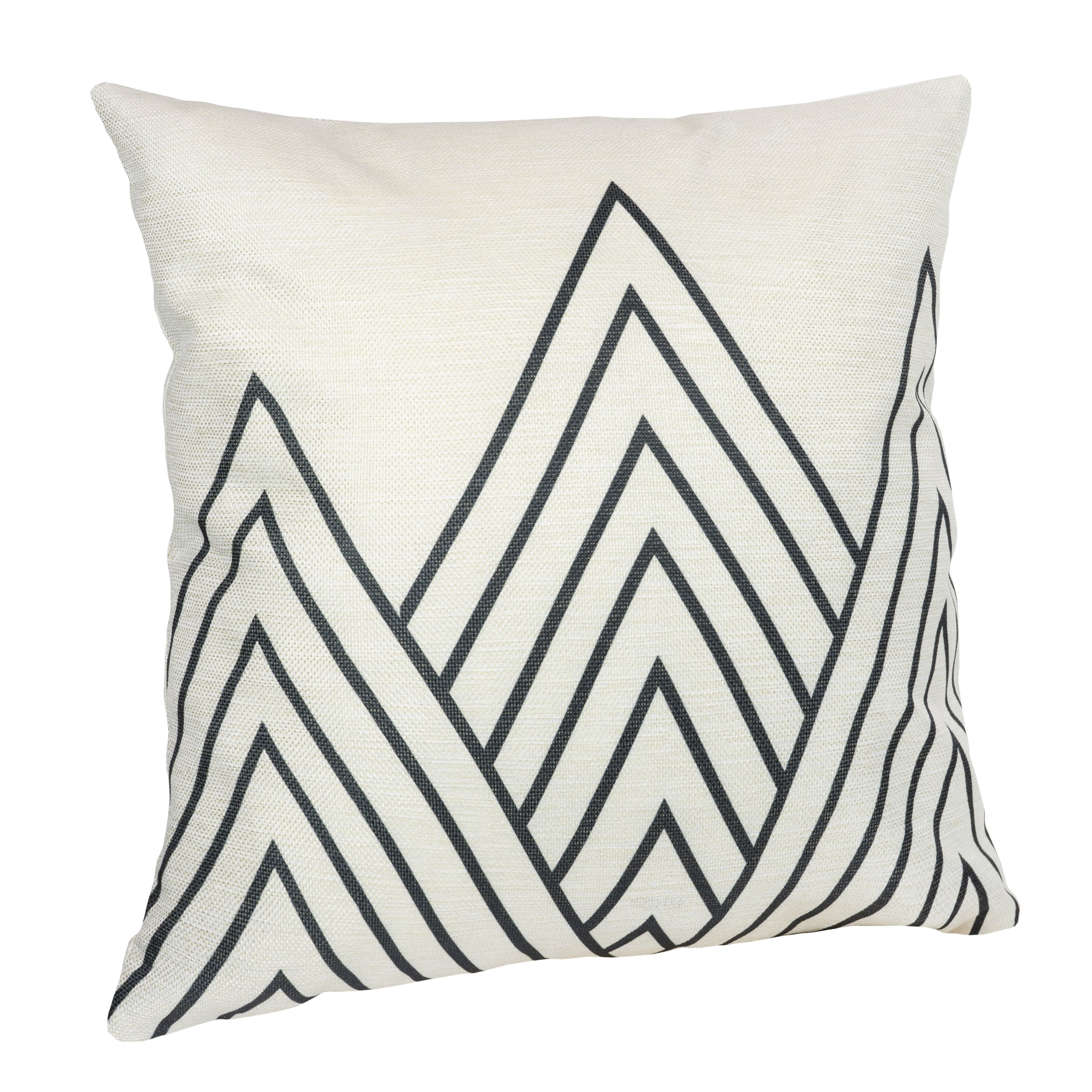 QUVIO Kussenhoes met driehoek patroon, 45 x 45cm - Zwart   beige