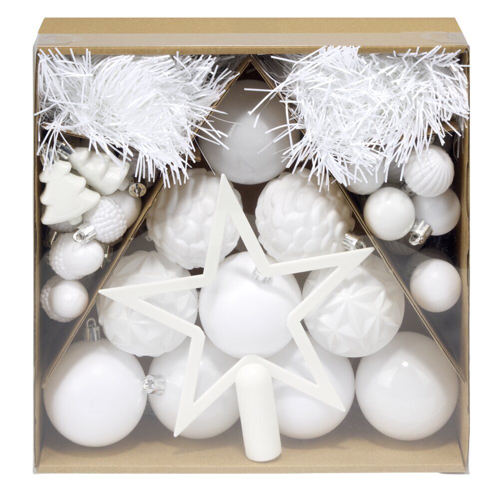 Décoration sapin de No&euml;l blanc x40