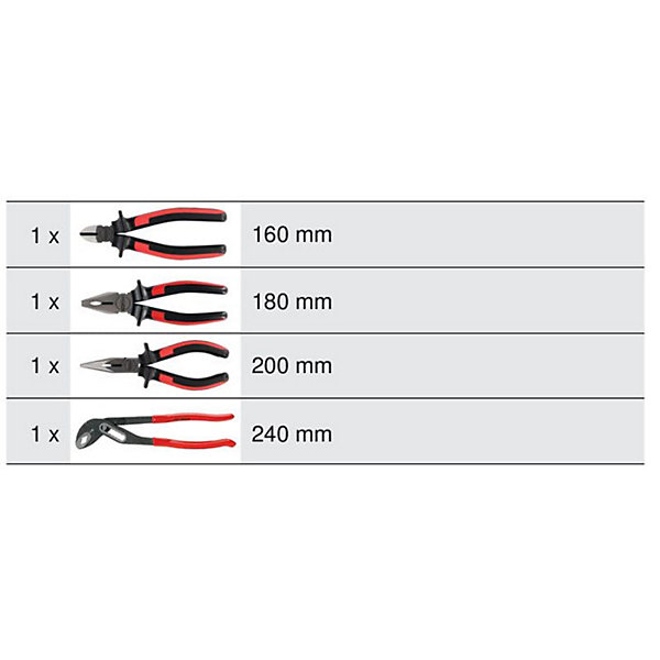 KS Tools - 115.1004 - Jeu de 4 pinces ERGOTOQUE