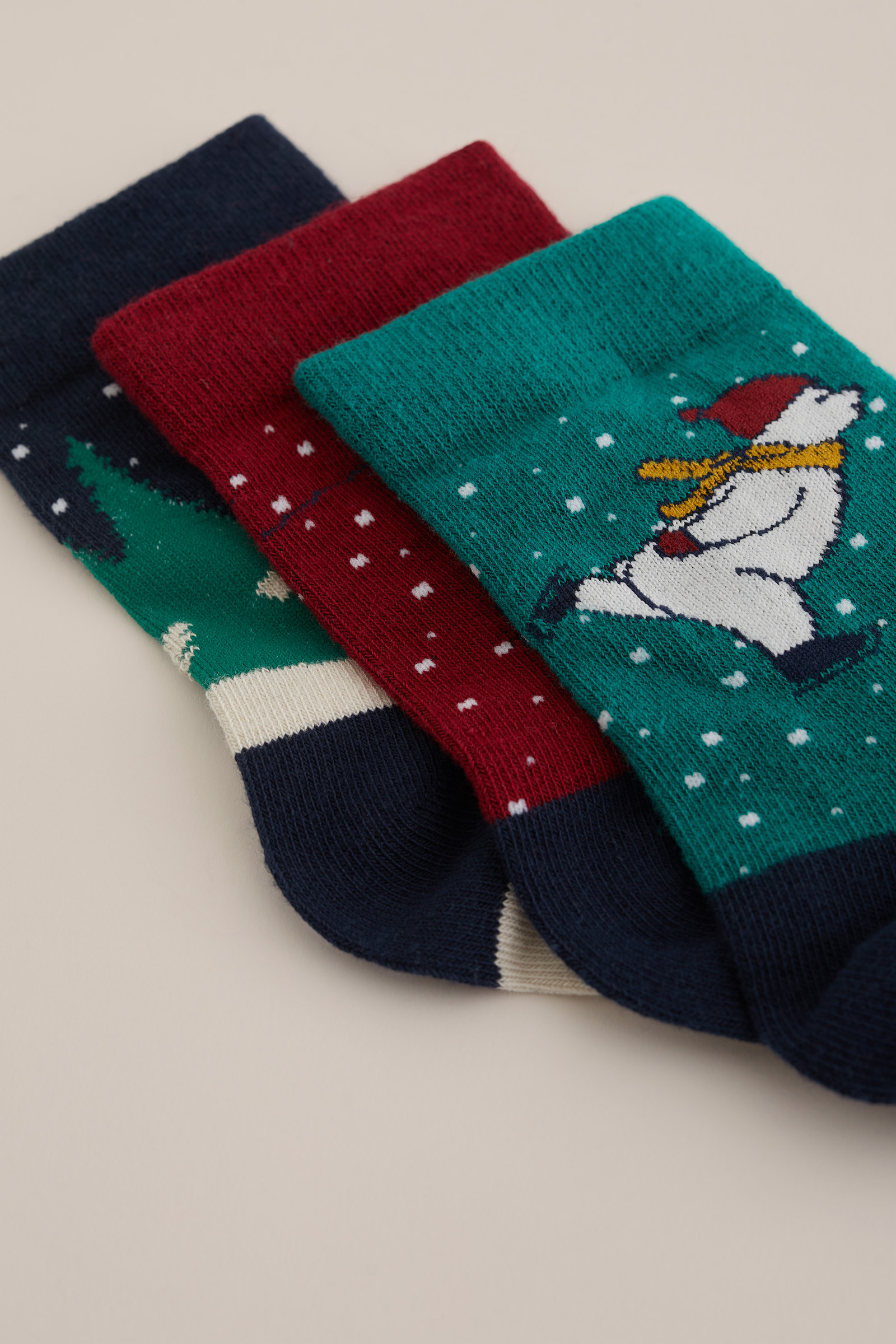 Jongens sokken met kerstprint, 3-pack