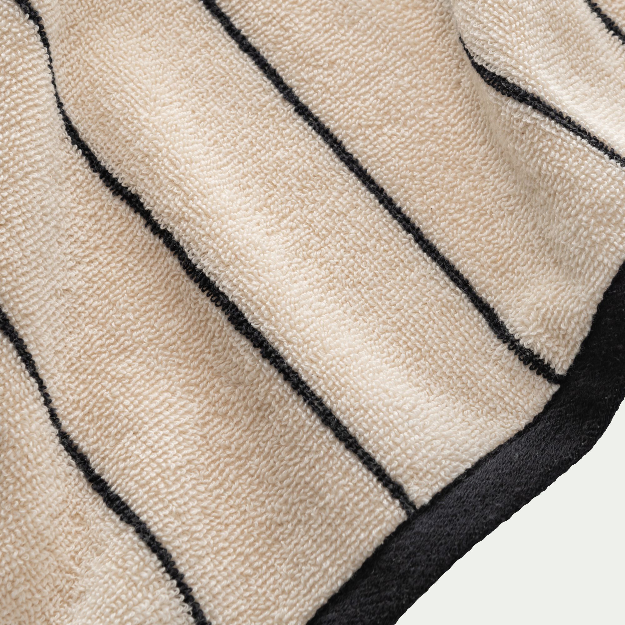 PISELLI - Linge de toilette rayé en coton - beige