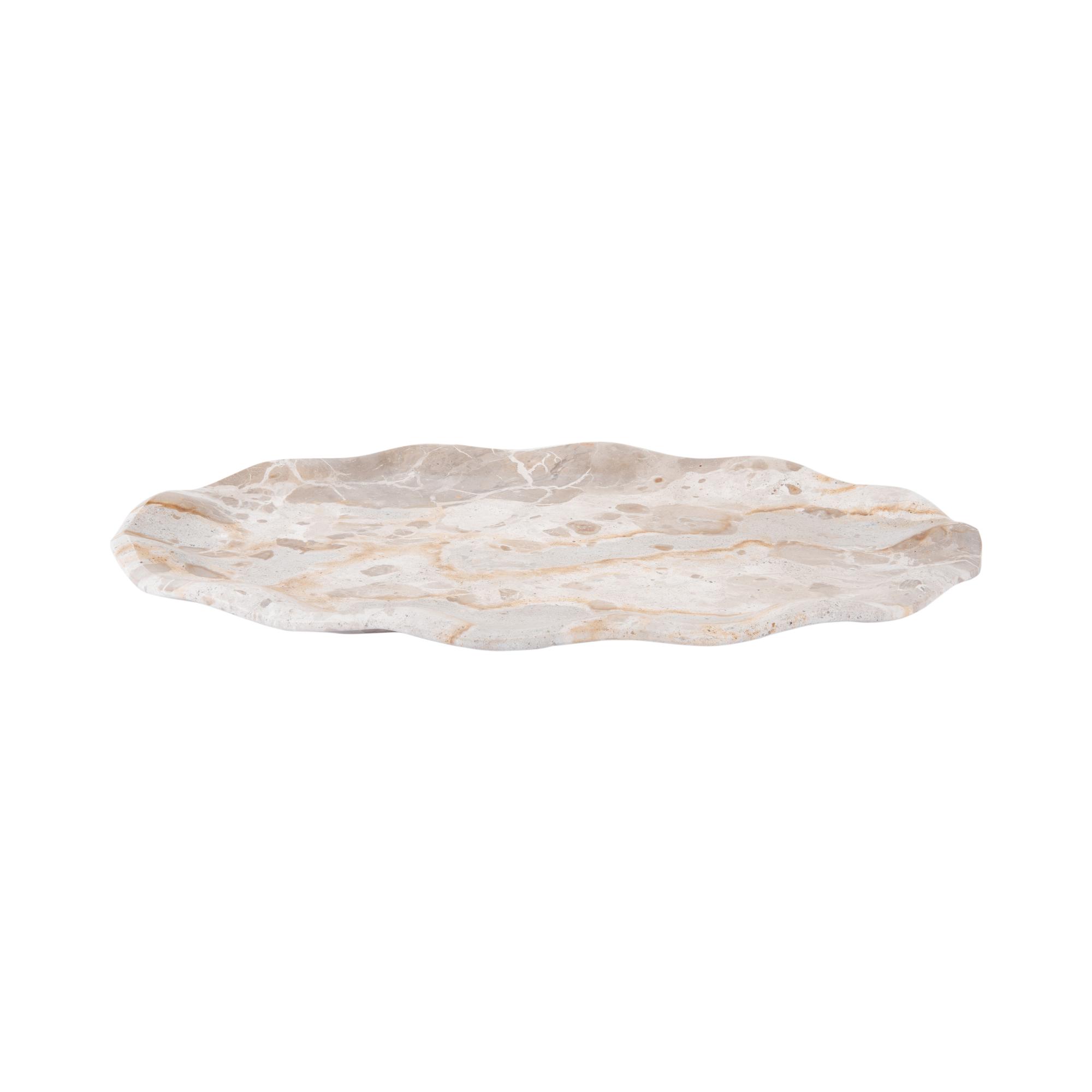 Present Time dienblad Waved Oval Groot - Bruin - bruin - 40x25x3cm