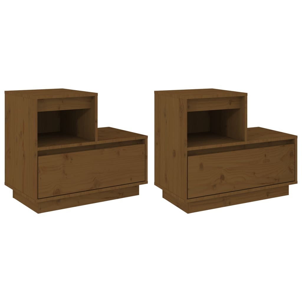2x Szafka Nocna Stolik z Szufladą Do Sypialni 60x34x51 cm