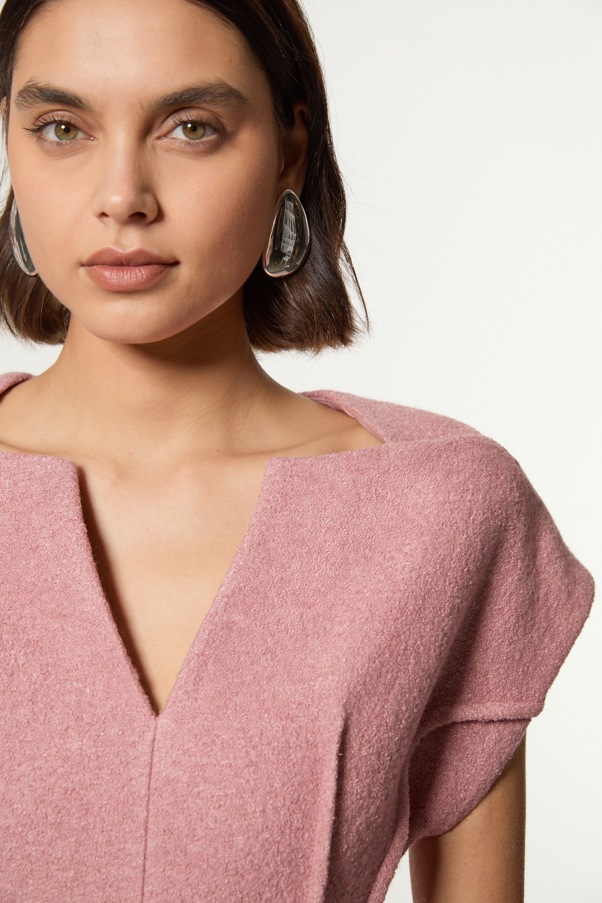 KarenMillen Textured Wool Blend Darted Tailored Midi Dress
