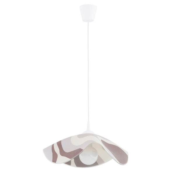 Lampa wisząca biało-beżowa-kremowa TOLKA 1xE27x15W wym: 90x48x48 cm Alfa