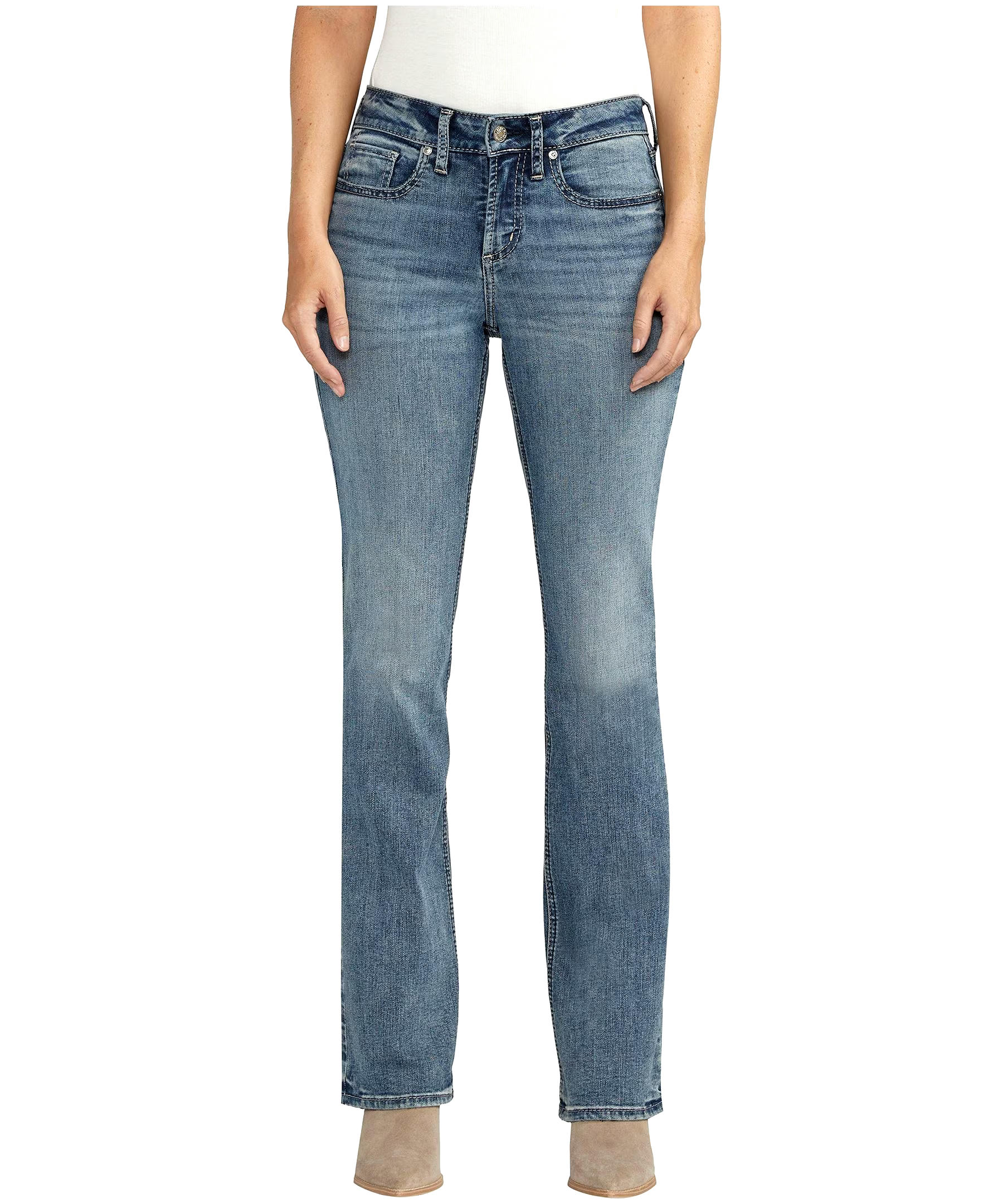 Silver Women's Suki Mid Rise Curvy Fit Slim Leg Bootcut Jeans
