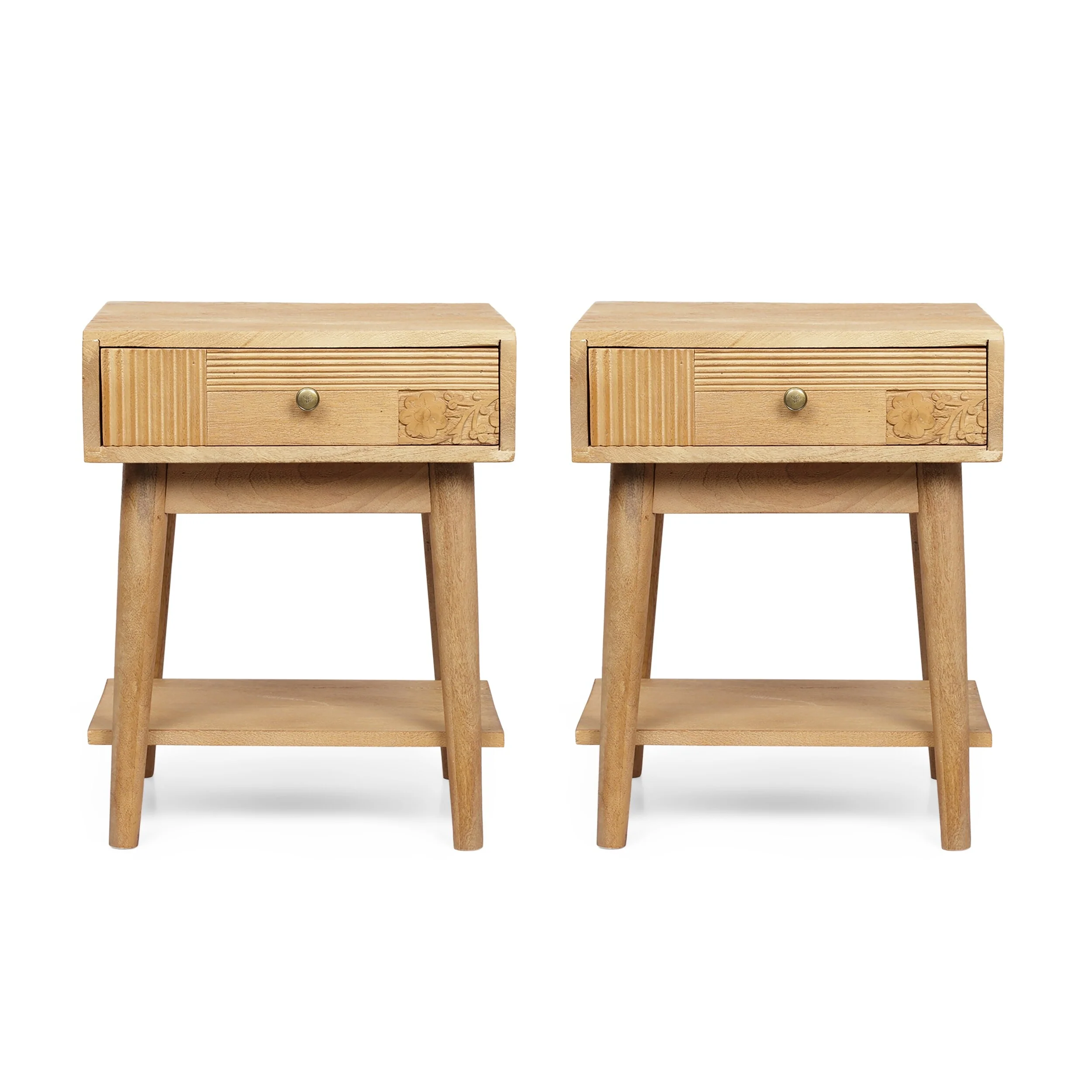 Tennille Boho Mango Wood Nightstand (Set of 2) by Christopher Knight Home