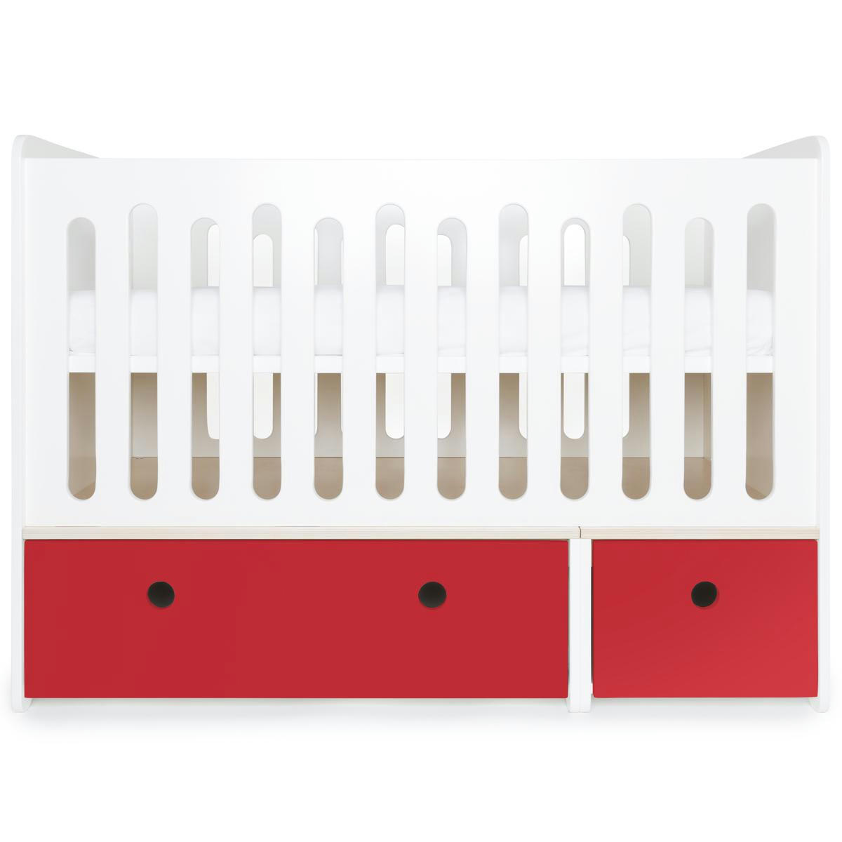 COLORFLEX - Lit bébé évolutif 70x140cm rouge