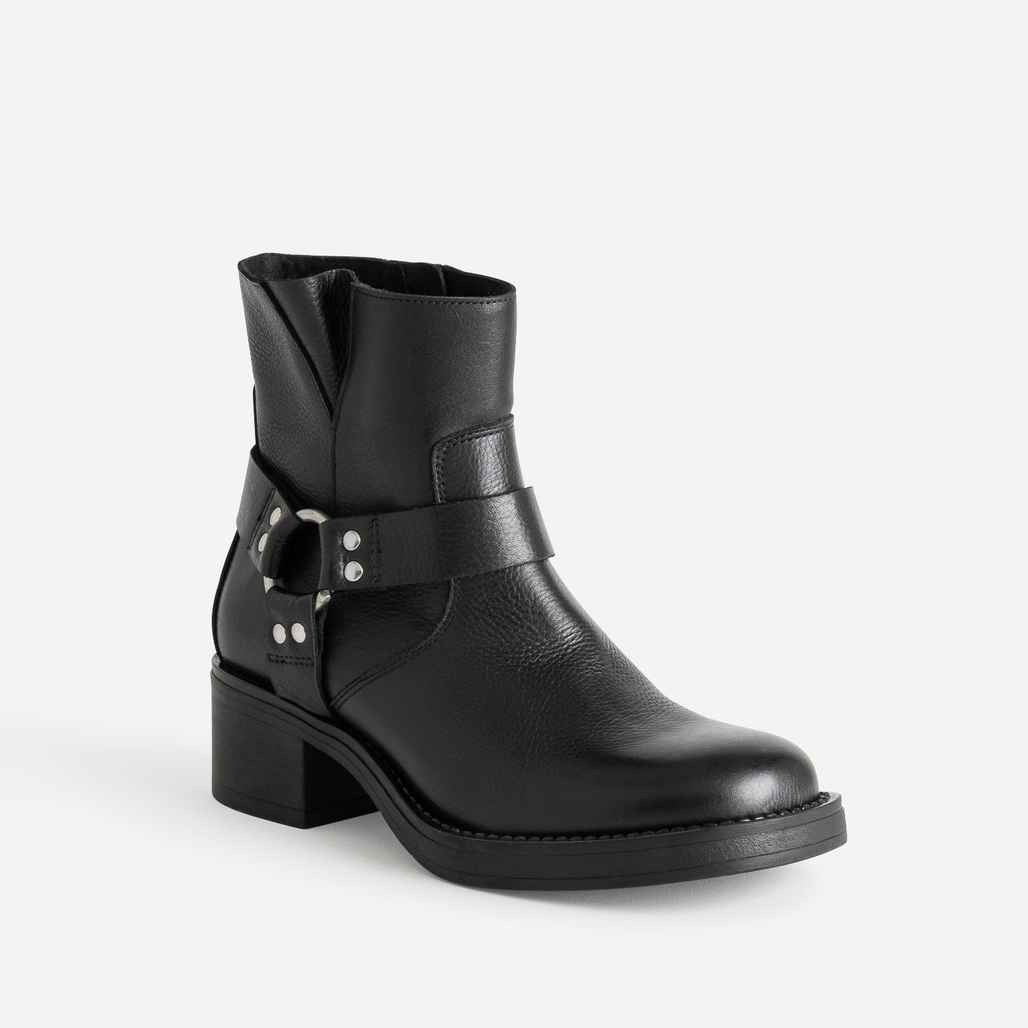 Boots motard TEXTO noir cuir