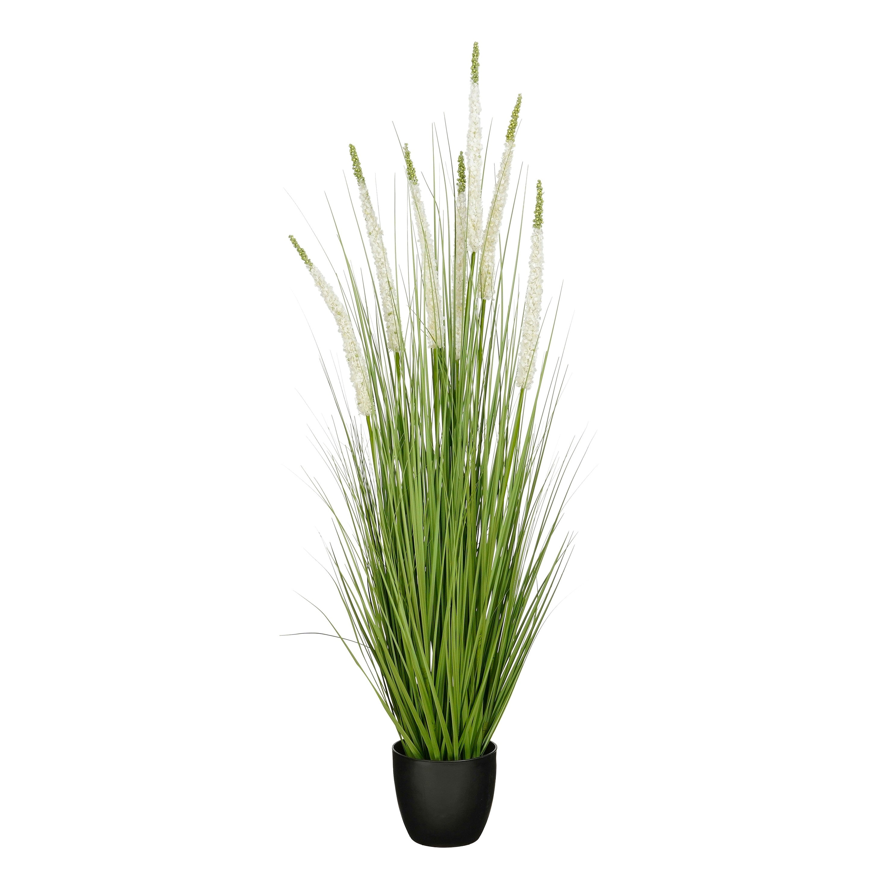 Mica Decorations Eremurus – Kunstgras in Pot – Realistische Nepplant Woondecoratie – Kunstplanten voor Binnen en Buiten – H140 x Ø45 cm – Groen, Wit