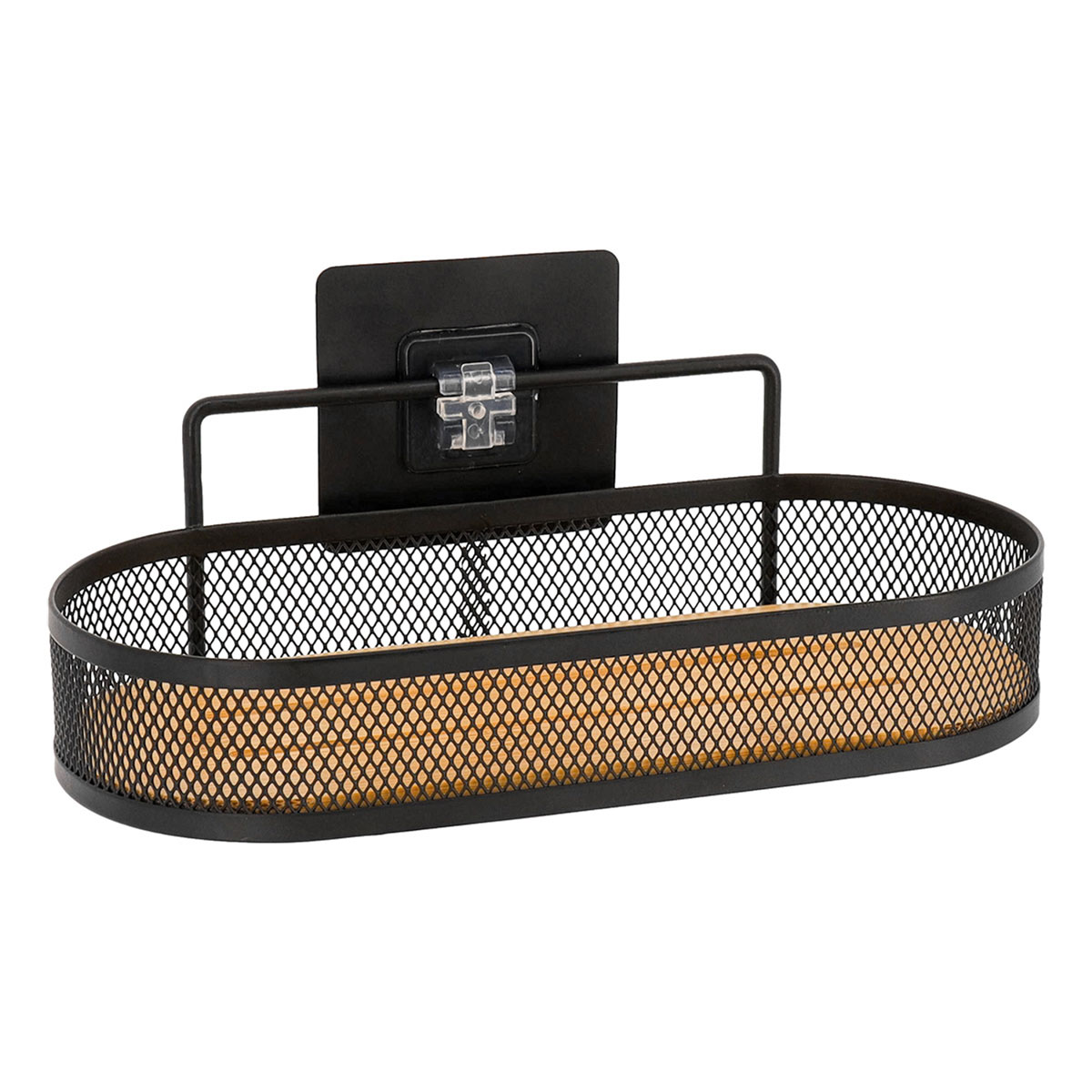 Suporte wc oval preto 11x25x11,5cm