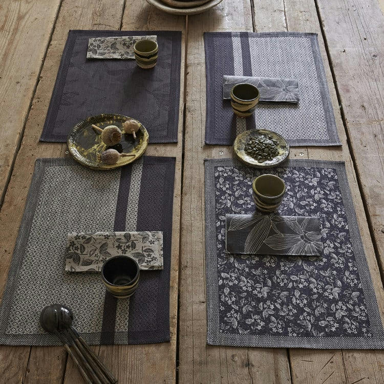 SLOW LIFE MINI - Set de table en coton carbone 50 x 36
